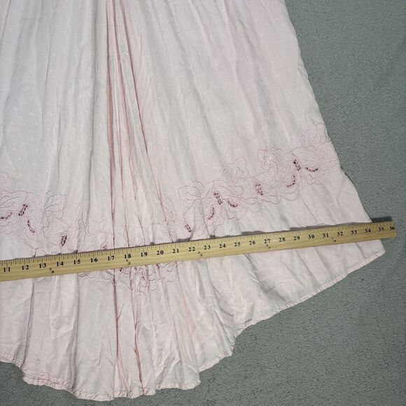 Vintage Bali Emerald Design Midi Skirt Womens Size M Pink Cottagecore Gypsy Boho - Picture 8 of 15